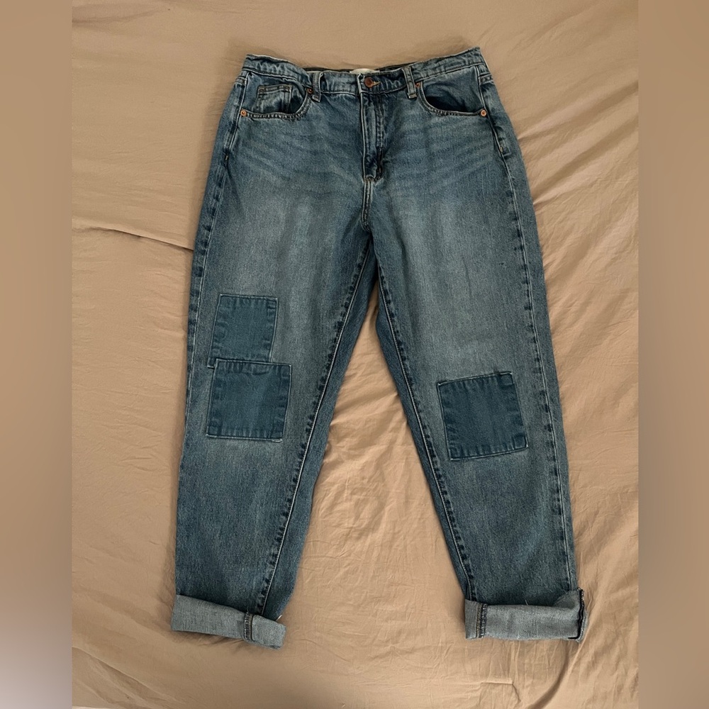 Blue Patchwork Jeans - image 1